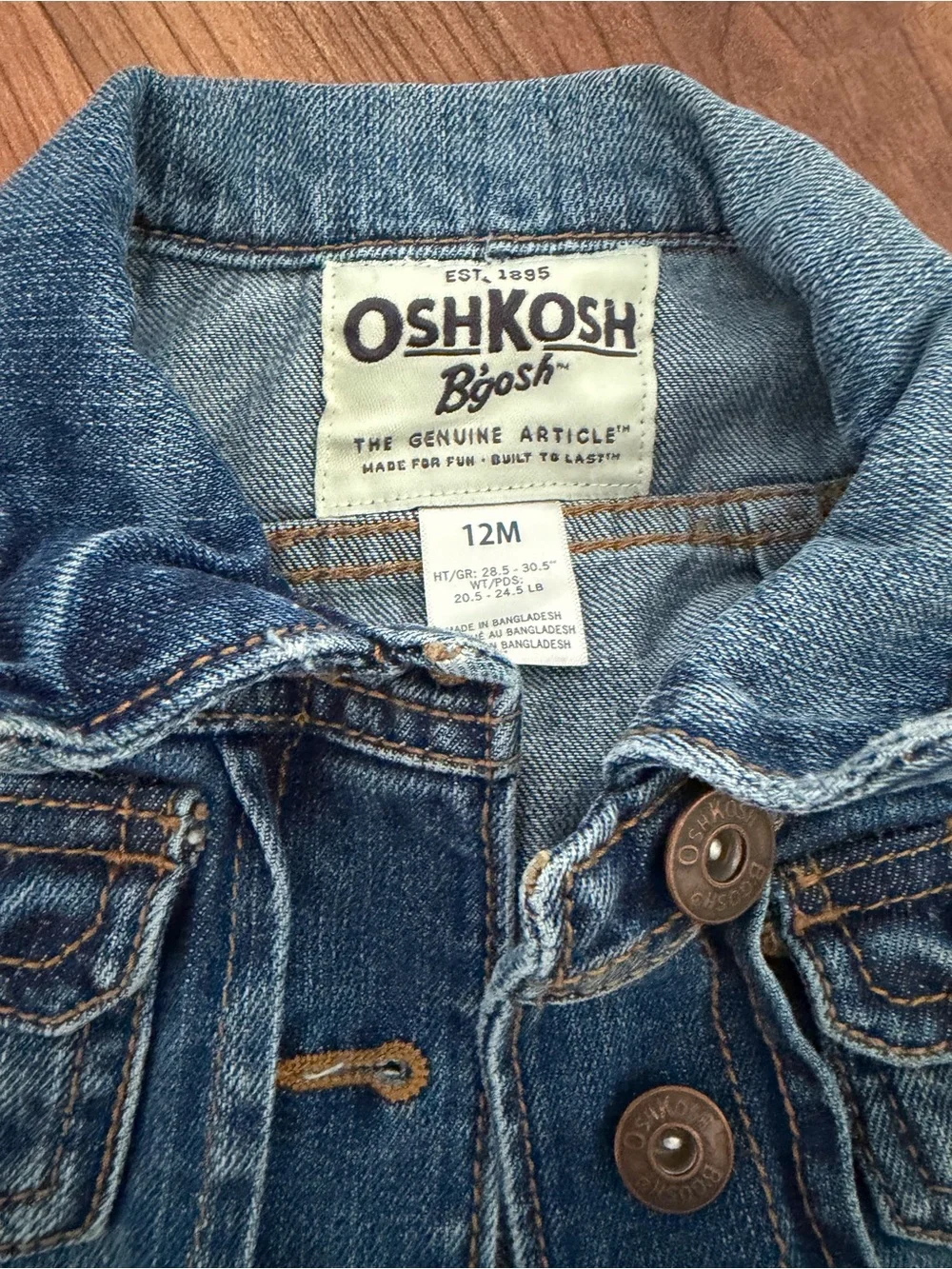 OshKosh B'gosh Distressed Blue Denim Jacket for Toddler